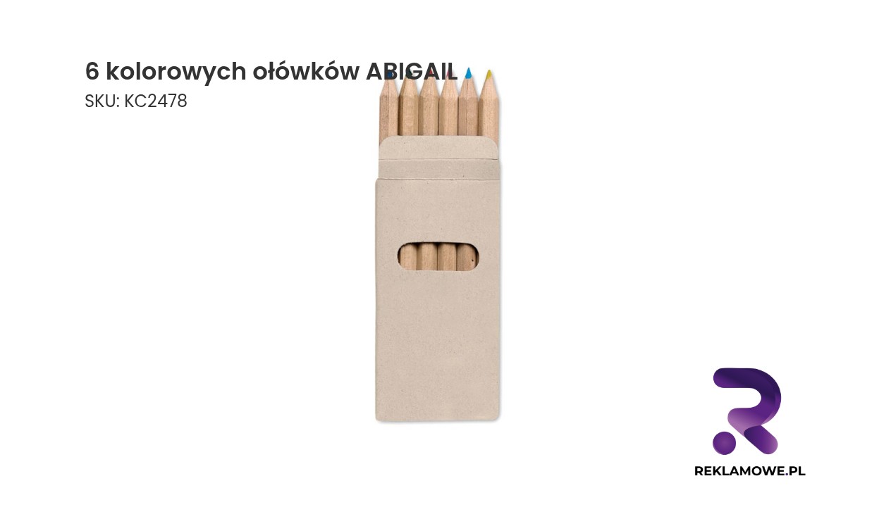 Zestaw 6 kolorowych ołówków marki ABIGAIL