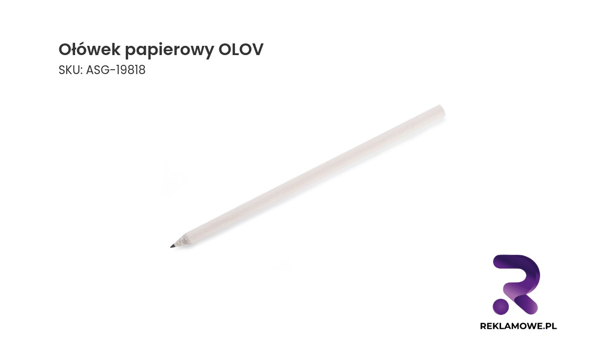 Ołówek papierowy OLOV na białym tle