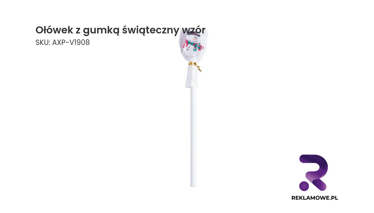 Ołówek ze świątecznym wzorem i gumką do ścierania